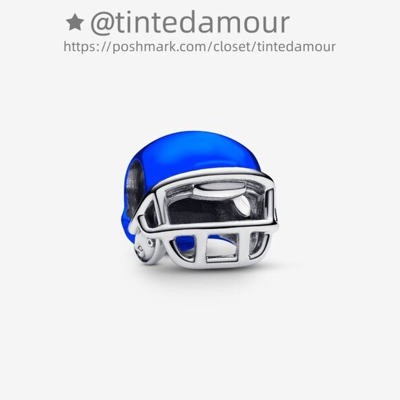 Pandora Royal Blue Football Helmet Charm|Pendant - Picture 1 of 2